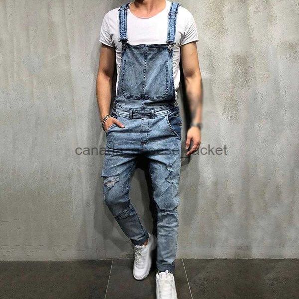 Herren Jeans Mode Herren Zerrissene Jeans Overalls Hi Street Distressed Denim Latzhose Für Mann Hosenträgerhose Größe S-XXLL230911