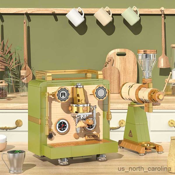 Blöcke Retro Kaffeemaschine Bausteine Bohnenmühle Appliance Modell Home Decor Micro Diamant Spielzeug für Kinder Geschenke R230911