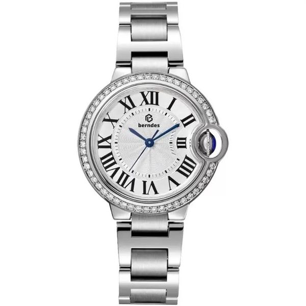 Модные деловые женские и мужские часы с бриллиантами, кварцевые часы из нержавеющей стали, двойное сапфировое стекло, глубокий водонепроницаемый подарок, спортивные часы Movemen329e