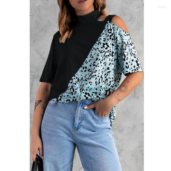 Damen T-Shirts 2023 Sommer Frauen Harajuku Shirt Mode Leopard gedruckt Sexy Casual Graphic Tees Kurzarm Pullover Büro Plus Größe