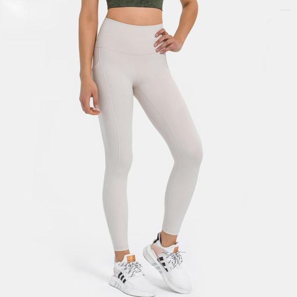 Pantaloni attivi 2023 Sensazione di yoga nudo a vita alta Donna Push Up Morbido Palestra Leggings a figura intera Fitness Corsa in nylon Sport