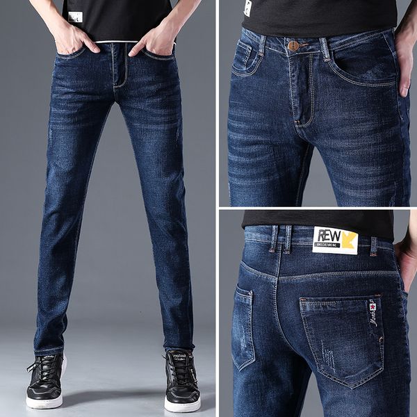 Pinduoduo низкая цена, хорошие поставки, мужские брюки, эластичные облегающие маленькие прямые брюки на все времена года, мужские джинсы Xintang