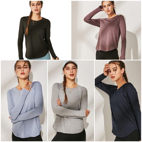 LU-WT188 Camicia da yoga per donna Ragazze Shrits Running Ladies manica lunga Abiti casual Abbigliamento sportivo per adulti Esercizio Fitness Wear Shirt257g