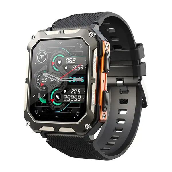 C20 Pro 1,83-Zoll-Bluetooth-Anruf-Blutdruckerkennung 380 mAh lange Standby-Zeit IP68 wasserdichte Schwimm- und Tauchsport-Smartwatch.
