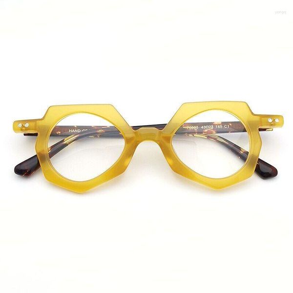 Óculos de sol quadros acetato óculos quadro masculino vintage irregular prescrição óculos feminino óculos ópticos coreano