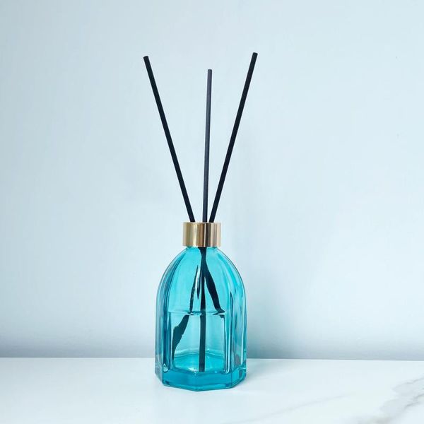 Garrafas 200ml azul transparente não-fogo garrafa de vidro interior recipiente de expansão de fragrância doméstica