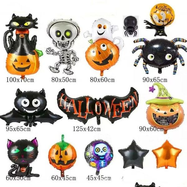 Festa Favor Halloween Fantasma Abóbora Balões Fornecimento Animal Hélio Alumínio Mticolor Linda Aranha Decorações Drop Delivery Hom Dhqy6