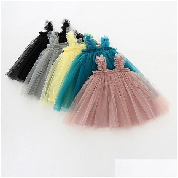 Abiti per ragazze Abito in pizzo con fionda per bambini Tutu in maglia di agarico Principessa Boutique estiva Abbigliamento per bambini 6 colori C5745 Consegna di consegna Mate Dhgwr