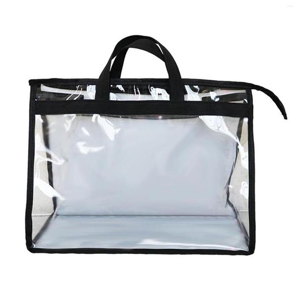 Sacos de armazenamento Saco à prova de poeira transparente Protable Mulheres Bolsa Bolsa Capa contra poeira com zíper Protetor à prova de água NI310L