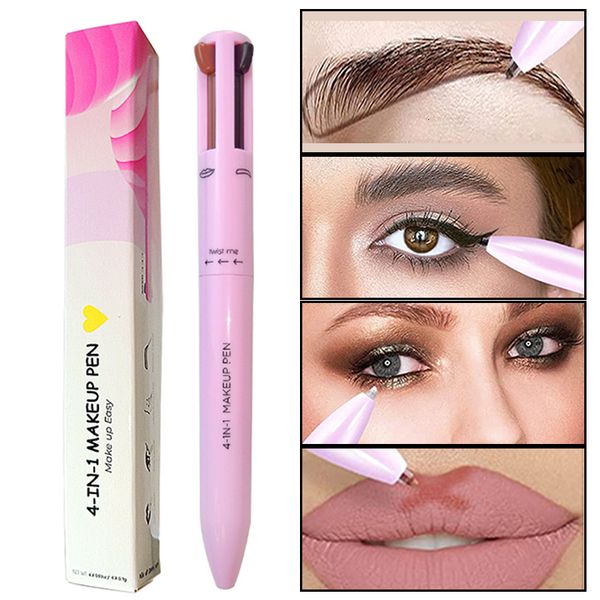 OmbrettoLiner Combinazione 4 in 1 Penna per trucco Cosmetici multifunzionali Penne a sfera Eyeliner impermeabile Matita per sopracciglia Stick evidenziatore a lunga durata 230911