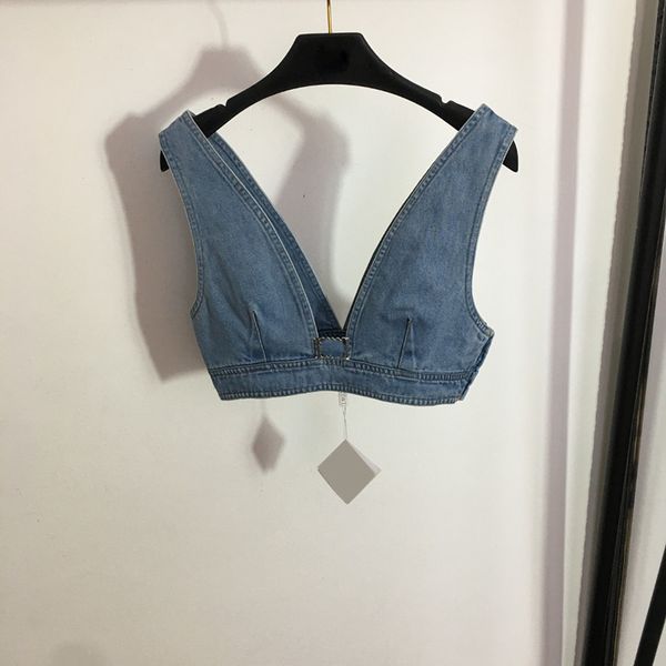 Sexy estilingue coletes das mulheres denim topos personalidade designer camisa meninas estilo rua jean topos com decote em v boate tanques camis