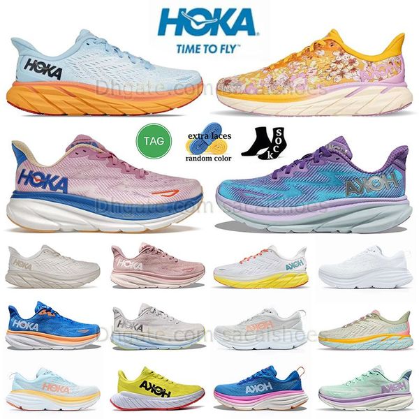 2023 Nuovo modello Hokas Scarpe da corsa Bondi 8 Clifton 8 9 Ciclamino Dolce Lilla Free People Golden Coast Floreale Uomo Donna Scarpe da passeggio Scarpe da ginnastica Taglia grande US 12 13 EUR 46 47