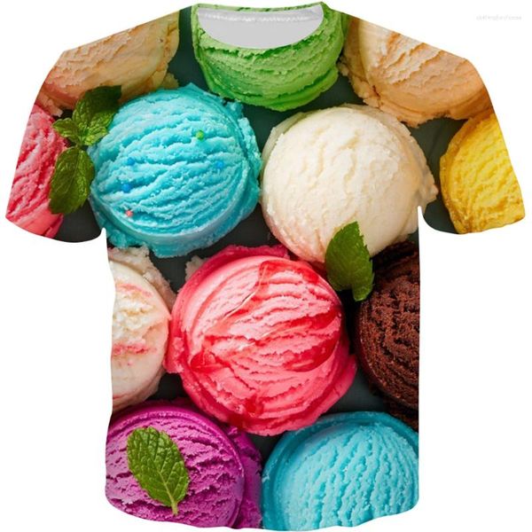 T-shirts pour hommes Été Hommes Femmes Mode 3D T-shirt Coloré Ice Imprimer Enfants Adulte Cool Vêtements Chemise Sport de plein air T-shirts Plus