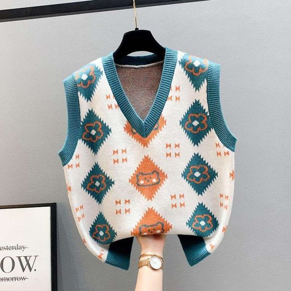 Gilet maglione da donna lavorato a maglia alla moda autunno inverno