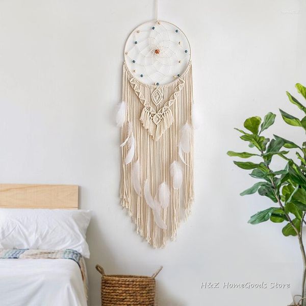 Tapisseries Macramé Boho Décoration Tapisserie Tenture Murale Attrape-rêves Tissé À La Main Décor À La Maison Art Nordique Gland Appartement Dortoir INS