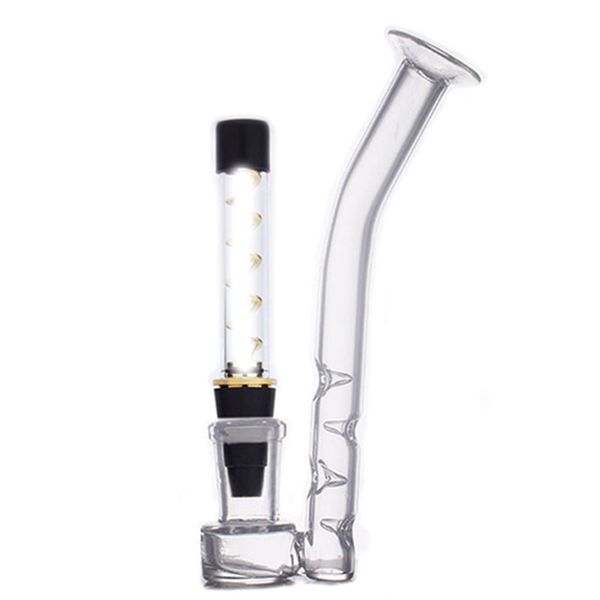 2pcs Adaptador de tubo de vidro Cachimbo de água Bong Acessórios 14mm Feminino Arc J Adaptador de cachimbo de água côncavo Bocal de cachimbo de água com tubos de queimador de óleo de vidro masculino