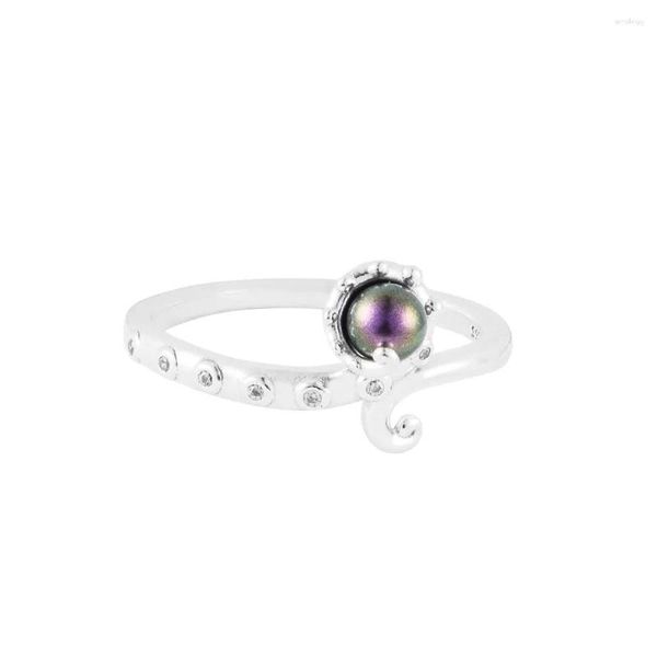 Anelli a grappolo Sirena celeste Ursula Anello in argento sterling 925-Gioielli Moda fai da te Gioielli europei per le donne Accessori all'ingrosso Regalo