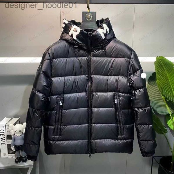 Homens Down Parkas Designer Mens Inverno Salzman Down Jackets Parkas Light Windbreaker Hoodie Preto Branco Puffer Outerwear Homem Itália Italiano Luxo L230911