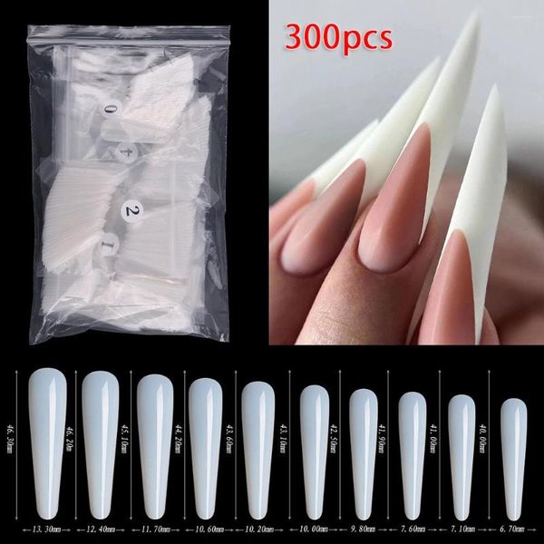 Falsche Nägel 300 Stück Nagelform Gel Top Dual-Formen für Verlängerungsspitzen Finger-Maniküre-Kleber Fingernägel gefälschte wiederverwendbare Kunstmaterialien