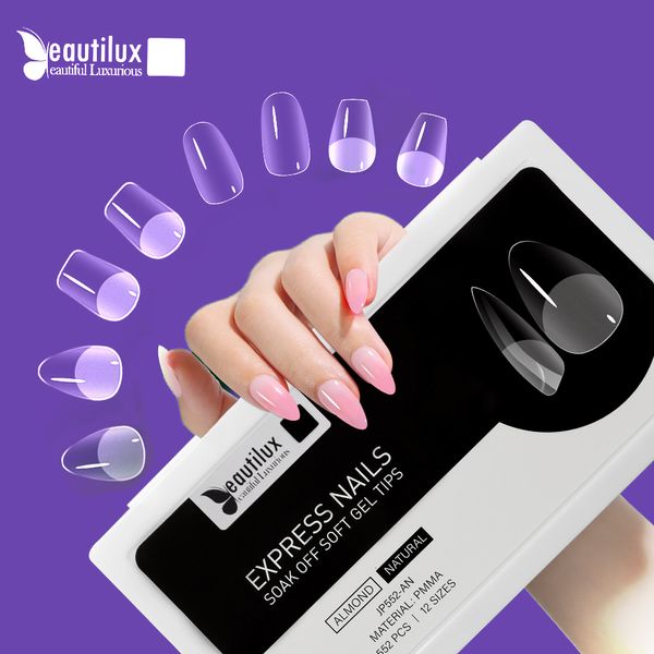 Yanlış Nails Beautilux Kısa Tam Kapak Mat Jel Tip Tırnak Sanatı Amerikan Kapsül Bunda Badem Oval Ekspres 230909