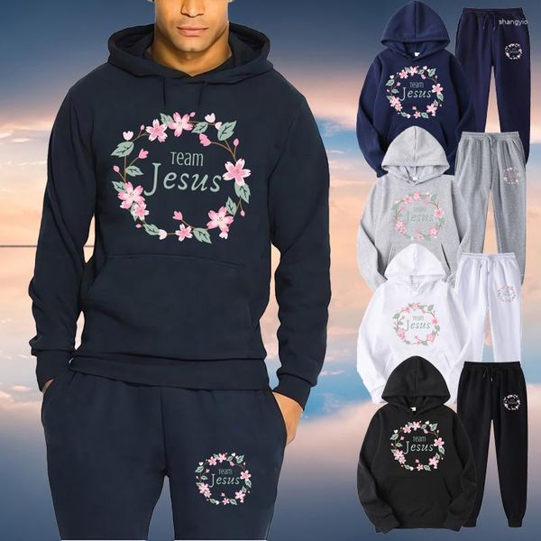 Fatos masculinos flor juses impressão hoodies moletom quente streetwear sólido pulôver topos masculino outono inverno homem moletom