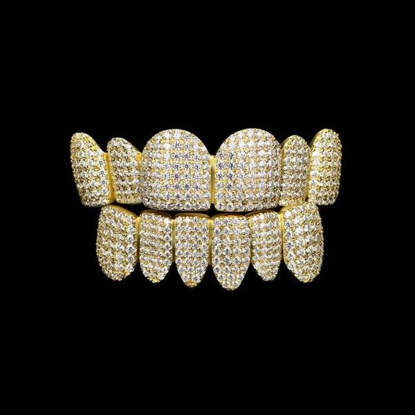 Jóias personalizadas de hip hop, dentes 8top 8dowm 925 prata vvs diamante totalmente gelado corte perm moissanite grillz para homens