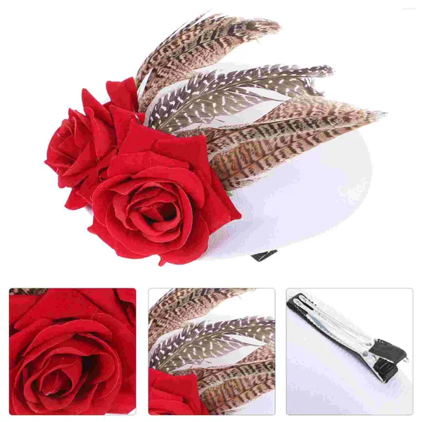 Bandanas feminino vestido chapéus hairpin fascinators casamento chá festa flanela branca elegante elegante senhorita