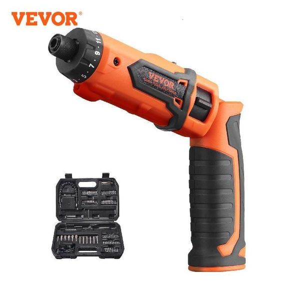 Chaves de fenda VEVOR 4V 6.5Nm Chave de fenda sem fio Conjunto recarregável de chave de fenda elétrica com 11 kit de acessórios e cabo de carregamento Luz LED 230911