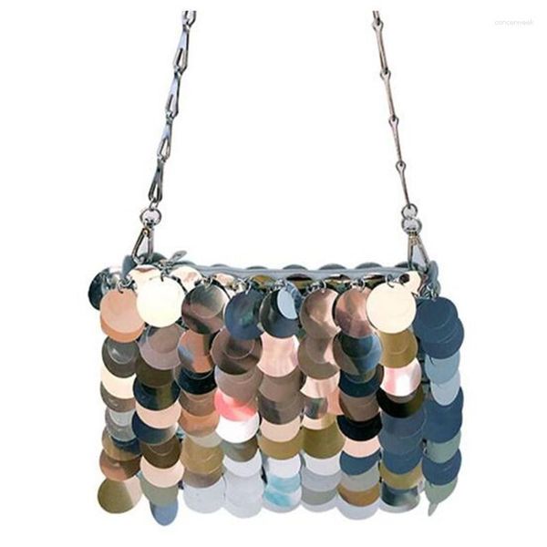 Sacos de noite Versão coreana do anel de lantejoulas de prata Bolsa de telefone móvel casual ombro único crossbody moda