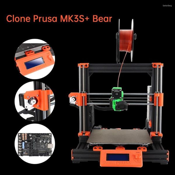 Impressoras Clone Prusa 3S Bear V2.1 Impressora 3D Peças atualizadas 250/210mm Área de impressão com Super Pinda