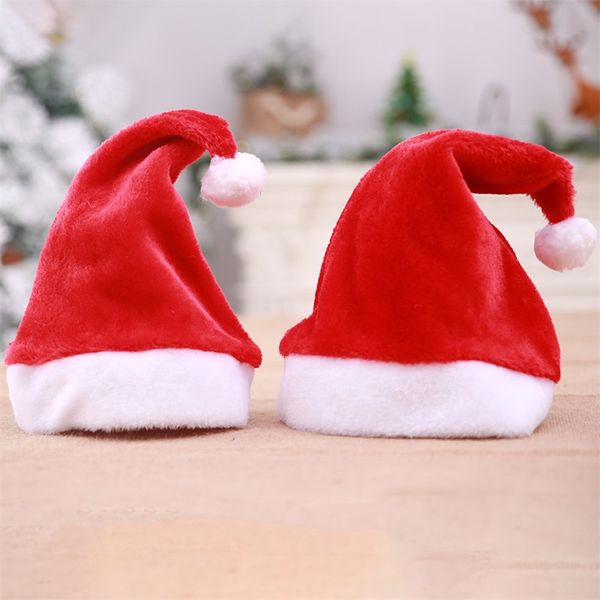 Decorações de festa de Natal chapéus de pelúcia curtos de Natal para adultos e crianças chapéus de Natal boné P76