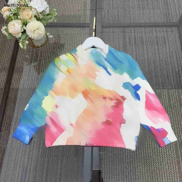 Babykleidung Kinderpullover Buntes Halo-Färbedesign Pullover für Jungen Mädchen Größe 100-160 CM Mode Rundhals Kind Strickwaren Sep05