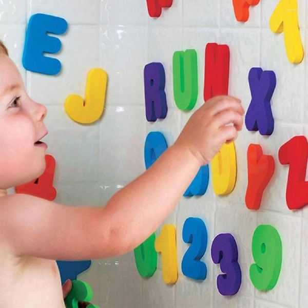 Dekorative Figuren, 26 Buchstaben, 10 Zahlen, Heimdekoration, Zimmerparty, Geburtstag, Hochzeit, Dekoration, ungiftiger Schaumstoff, Baby-Badespielzeug, Zahlenschilder