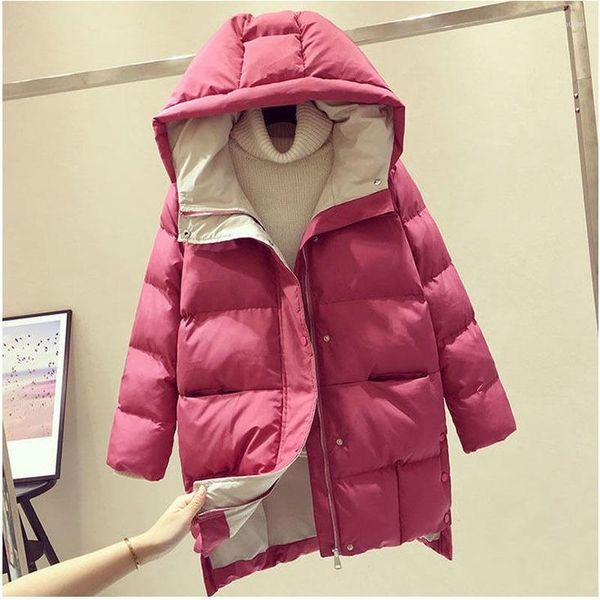 Casacos de trincheira feminina casaco de inverno casaco acolchoado com capuz parka versátil versátil de comprimento médio top moda loue casual 2023 tendência