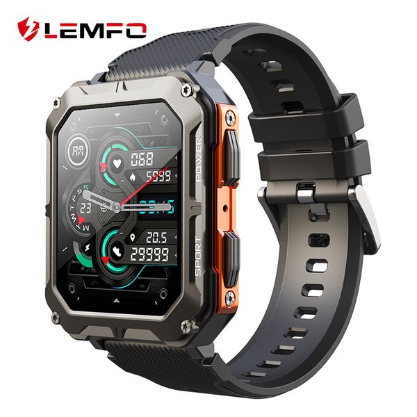 Relógios inteligentes C20Pro Watch Men Sport Smartwatch IP68 à prova d'água Bluetooth Chamada 35 dias em espera 123 modos 183 polegadas Tela HD 230909
