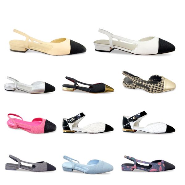 Flats Slingback Slip-On Bej Keçi Keçi Zarafet Siyah Grograin kadife Touch Soyut Toe Cap Detail Detay Konforu Tüm Gün Giyim