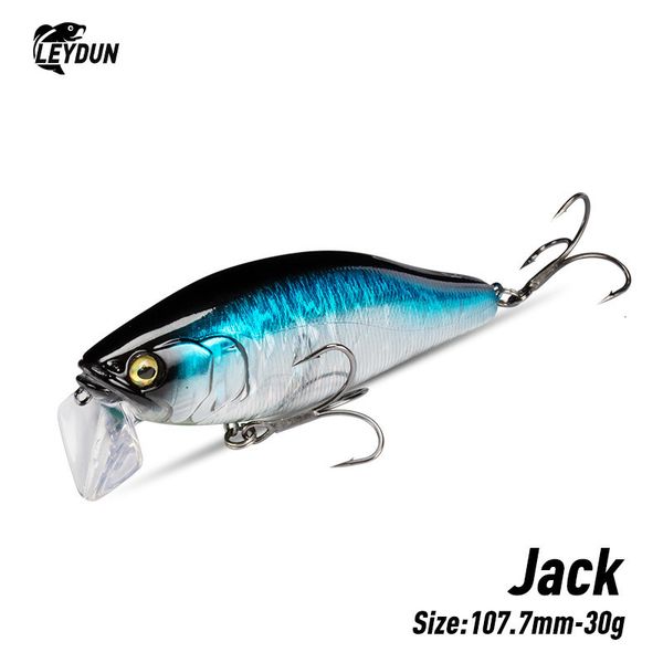 Köder Köder LEYDUN JACK Minnow Angeln 1077mm 30g Schwimmend Schwimmen Hochwertige Hard Noise System Wobbler für Barsch Hecht 230911