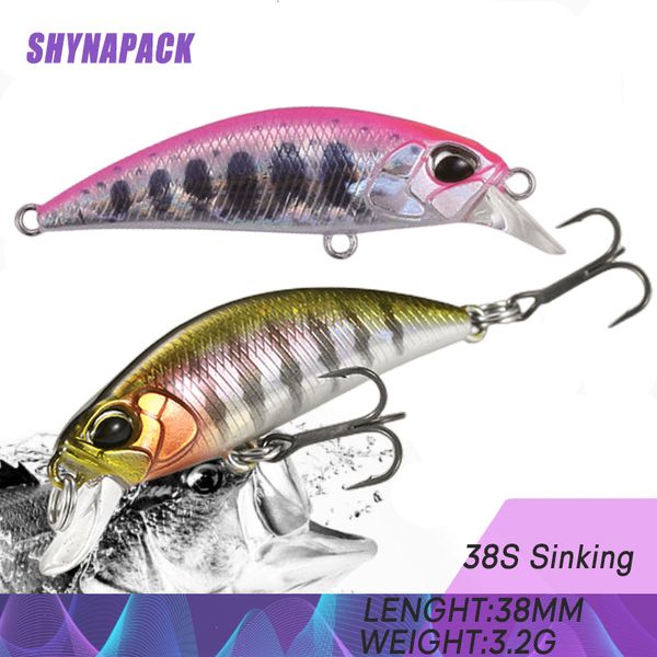 Köder lockt 38 mm 32 g Mini sinkende Minnow Angeln Jerkbaits Peche künstliche Köder Wobbler Köder für Forelle Bass Karpfen 230911