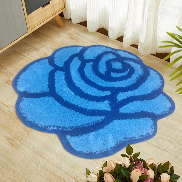 Teppiche Chinesische Hersteller Großhandel Plüsch Rose Flower Bud Teppich70x70