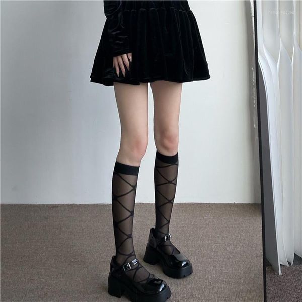 Frauen Socken Sommer Ultradünne Nylon Lange Strümpfe JK Schwarz Weiß Knie Hohe College Stil Japanische Kawaii Lolita Mädchen