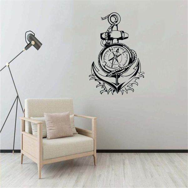 Наклейки на стену, наклейка с компасом, креативная съемная наклейка, домашний декор для корабля, гостиной, художественная роспись, водонепроницаемая DW10695