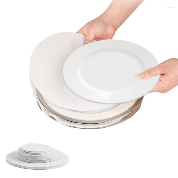 Tapetes de mesa divisor de prato almofadas protetores de papel de armazenamento de placa de alimentos universal zero reutilizável para cozinhas