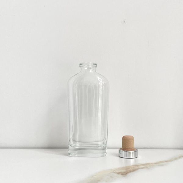 Bottiglie Bottiglia di vetro trasparente piatta ignifuga da 160 ml per diffusore di fragranze per interni