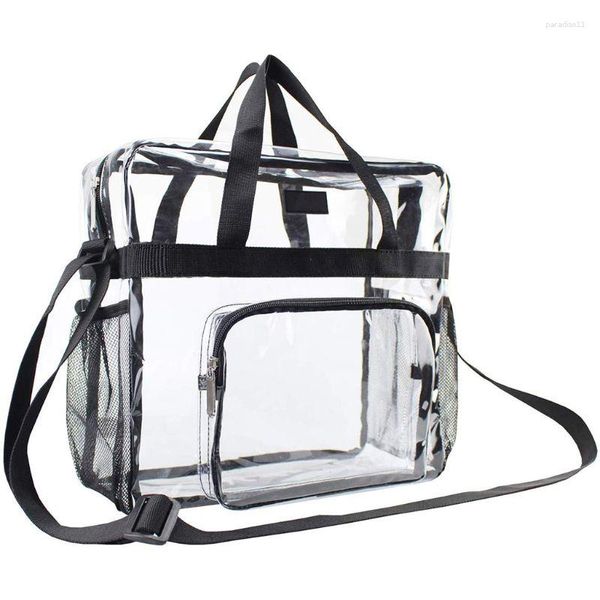 Sacos de compras M6 Transparente Bolsa Crossbody Bolsa de Ombro Ginásio Clear Tote Purse Satchel