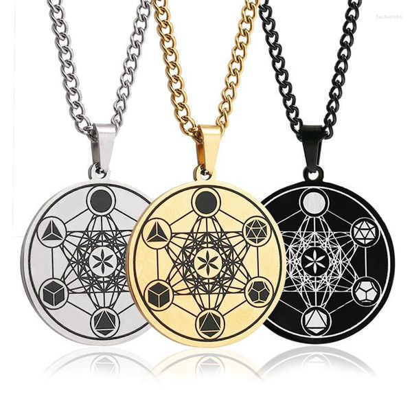 Anhänger Halsketten Blume des Lebens Solomon Halskette Charme Herren Edelstahl Schmuck Hip Hop Punk Zubehör Geschenk Wholesa