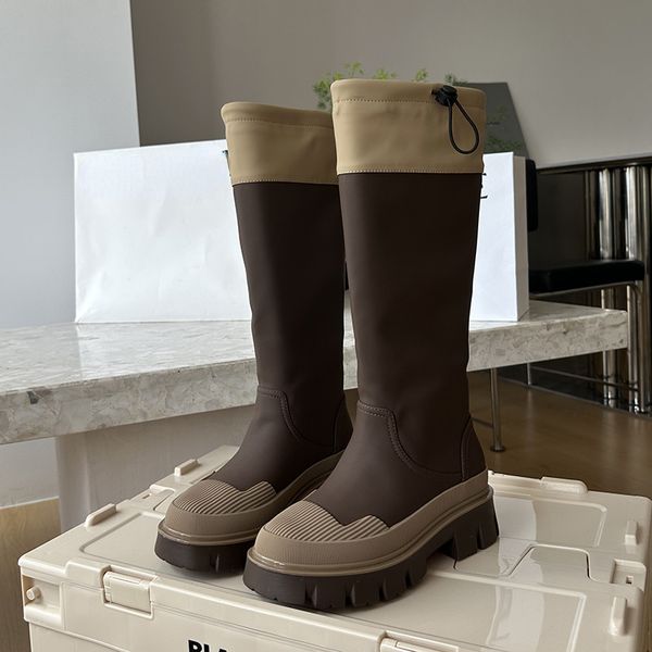 BOOTS KORE SAFARI STYRE Moda Allmatch Büyük Çevre Sıradan Renk Eşleşen Yuvarlak Toe Botas De Mujer 2023 Ayakkabı 230911