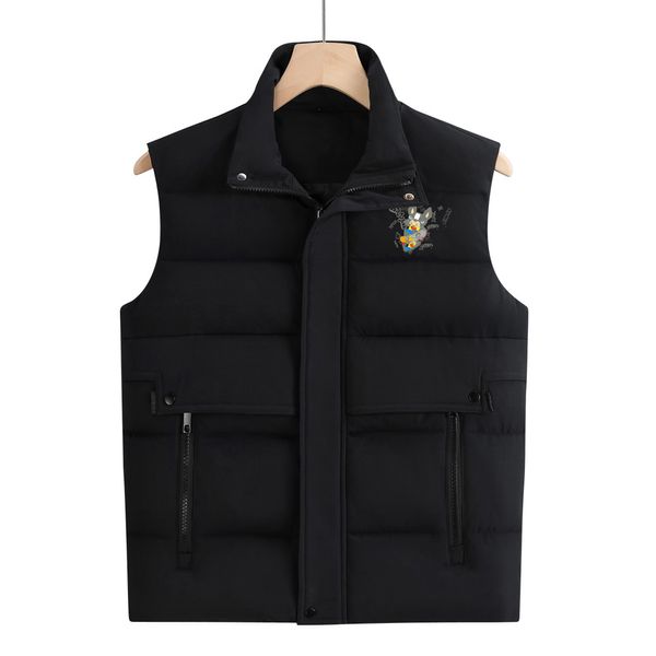 Gilet da uomo gilet di lusso nero smanicato gilet firmato capispalla da donna autunno piumino designer gilet in pelle da motociclista colletto alla coreana cerniera corta Piuma Piumino d'anatra bianco