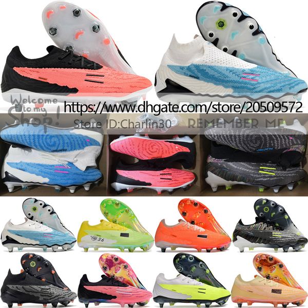 Senden mit Bag-Qualität Fußballstiefeln Phantoms GX Elite SG Metal Spikes Strick Socken Fußball-Stollen für Herren-Trainer bequeme Lithe ACC-Fußballschuhe Größe US 6.5-12