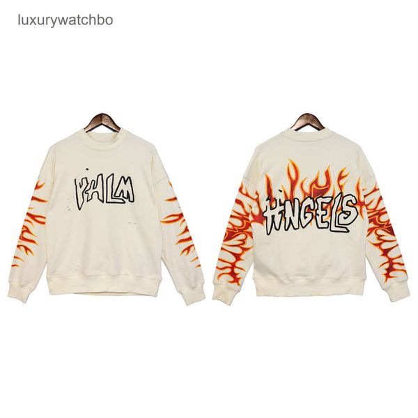 Hoodies Pallms Designer Herrenpullover mit Kapuze High Edition Herbst und Winter New Flame Cartoon Letter Print Street Casual Rundhalspullover 68PW