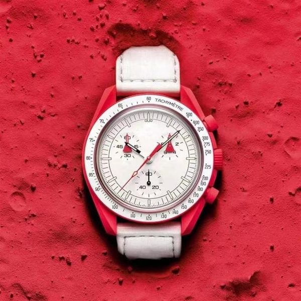 Orologi da uomo e da donna in bioceramica Mission To Mercury 42mm Nylon Earth Moon Space Orologio sportivo cronografo multifunzionale al quarzo Wris234Z